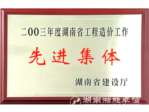03年度湖南省工程造價工作先進集體
