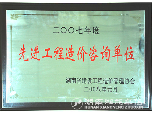 07年度先進工程造價咨詢單位